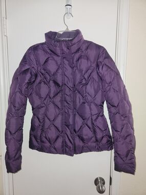 Eddie Bauer Deep Purple Quilted Diamond Puffer Jacket